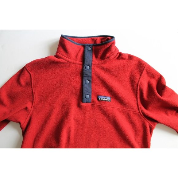 Patagonia Micro D Strap T Fleece Sweater Size Men's Small Red - Picture 5 of 8